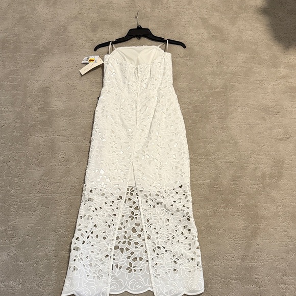 Macy's Strapless White Lace Dress - Picture 2 of 3